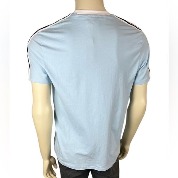 NWT Ben Sherman Light Blue S/S Crewneck T-Shirt w/Stripe Shoulder Detail Size M - Picture 10 of 13